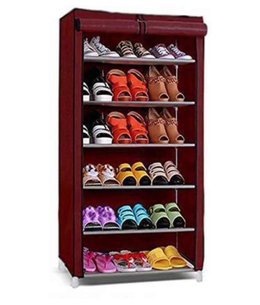 Coroid Multipurpose Portable Folding Shoes Rack 6 Tiers Multi Purpose Shoe Storage Organizer Cabinet Tower With Iron And Nonwoven Fabric With Zippered Dustproof Cover Maroon Buy Coroid Multipurpose Portable Folding Shoes Rack 6