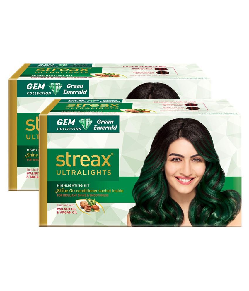 Streax Ultralights Temporary Hair Color Blue Green Emerald 60 g Pack of 2:  Buy Streax Ultralights Temporary Hair Color Blue Green Emerald 60 g Pack of  2 at Best Prices in India - Snapdeal