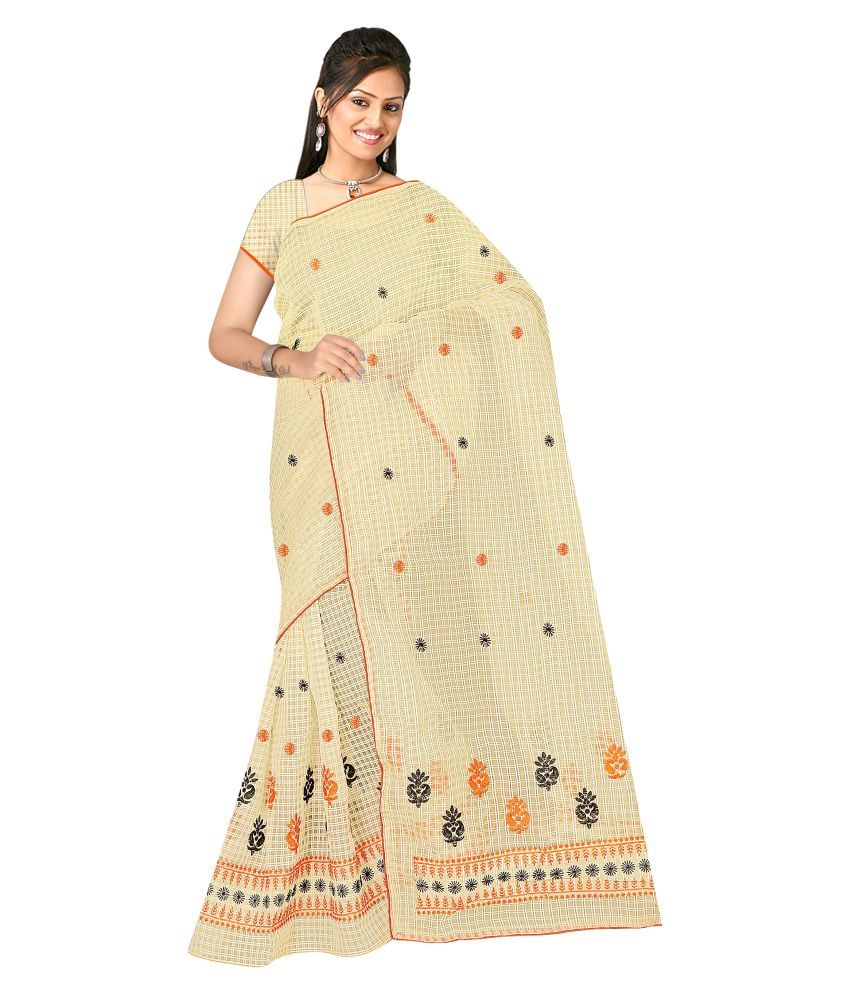 Kamdar Mekhela Sador Beige Cotton Silk Saree Buy Kamdar Mekhela Sador Beige Cotton Silk Saree 