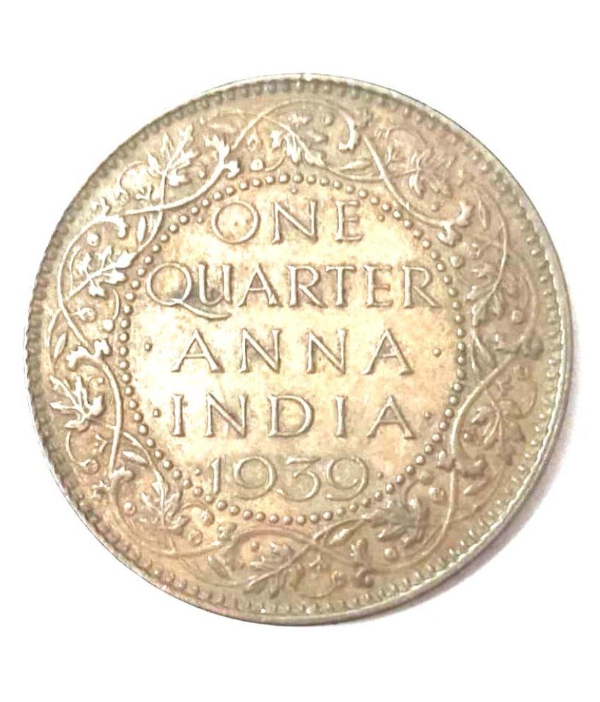 ONE QUARTER ANNA YEAR 1939 Vi KING EMPEROR COIN RARE 100