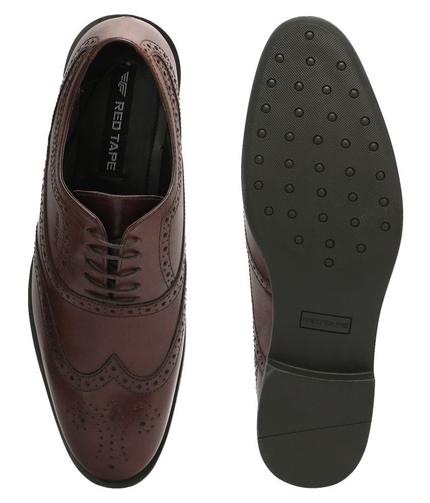 red tape brown brogue shoes