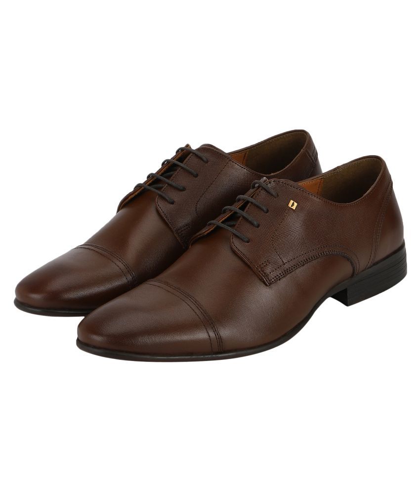 red tape men's dark brown derby shoes