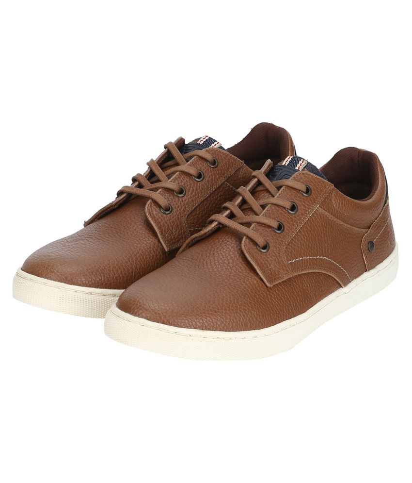 red tape tan color shoes