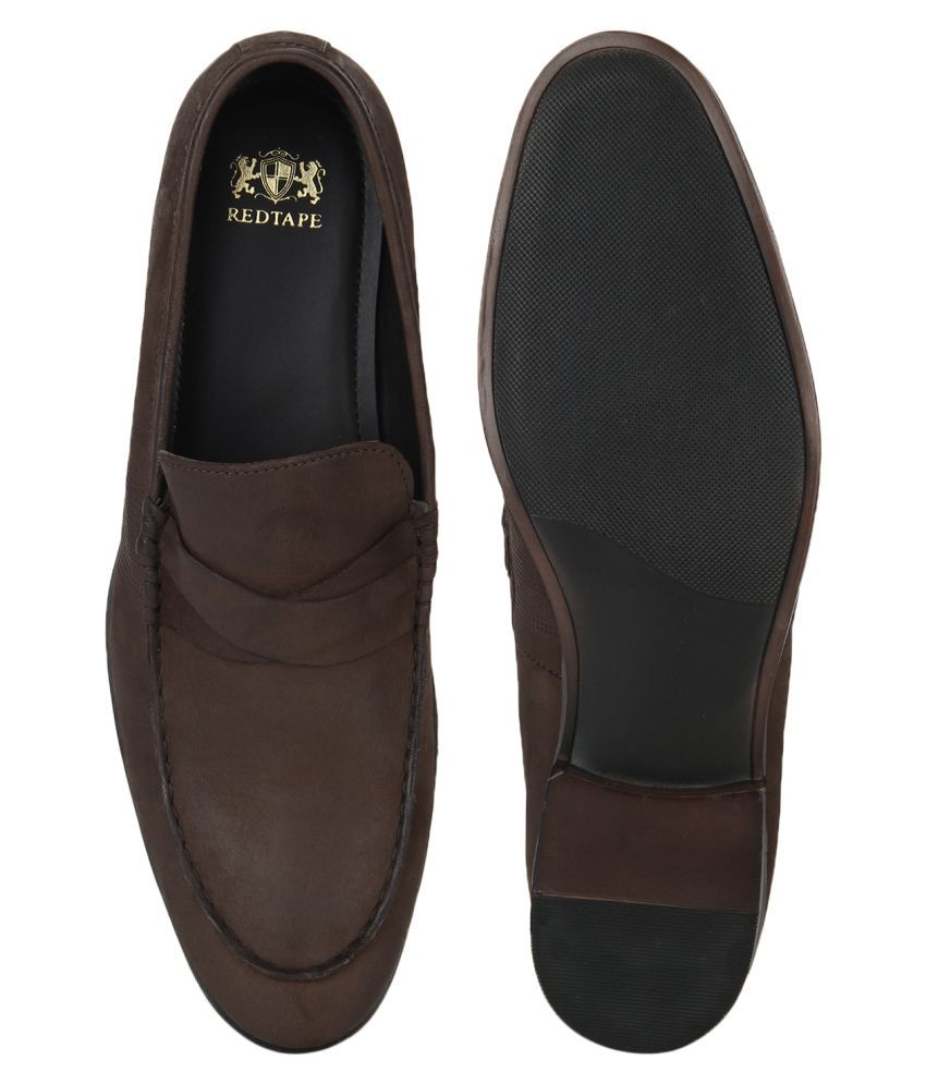 red tape genuine leather slip on shoes