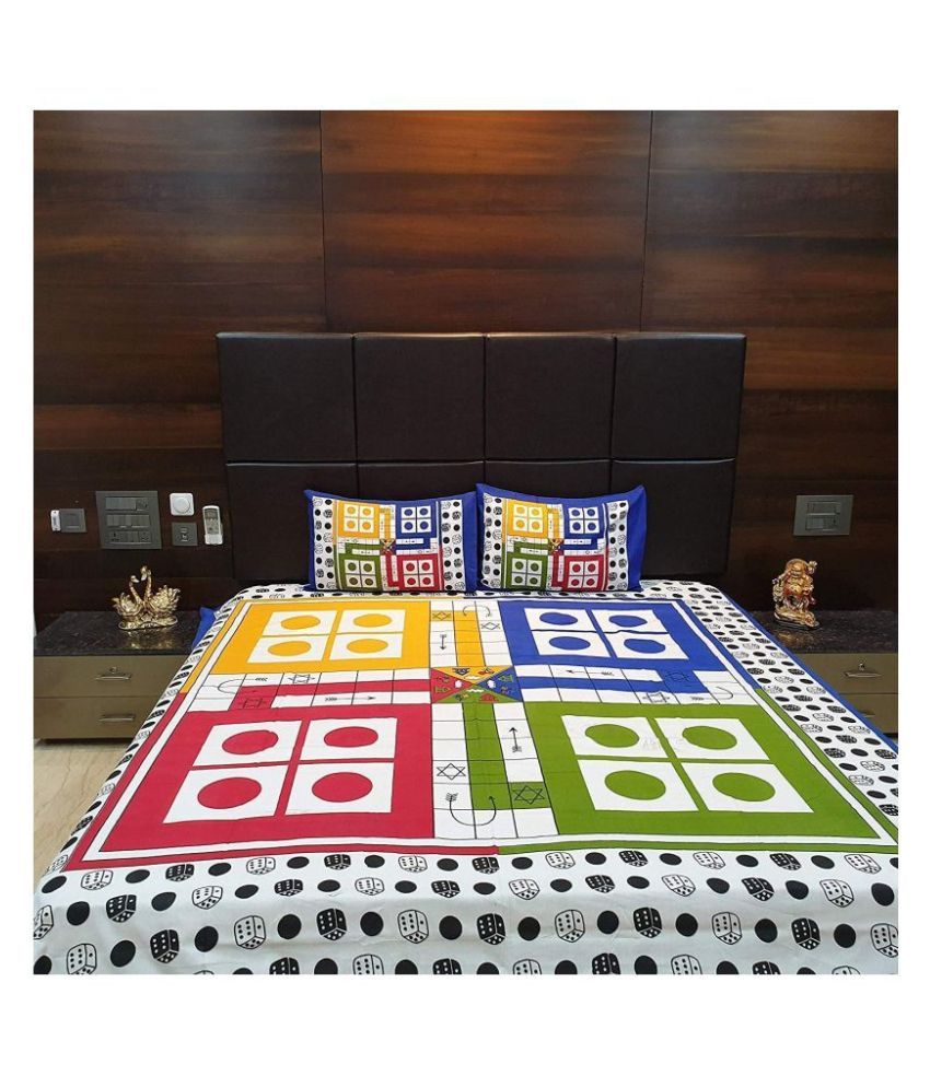 Fab Jaipur Cotton Double Bedsheet with 2 Pillow Covers ( 274 cm x 228