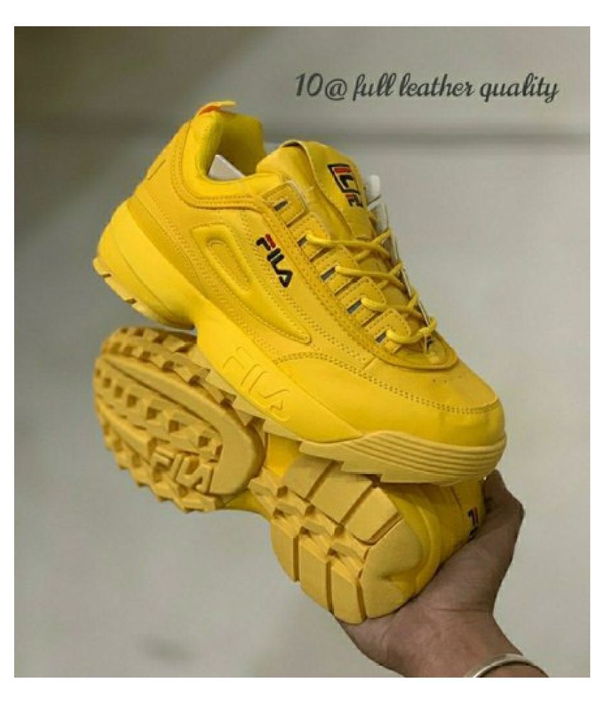 yellow fila shoes disruptor