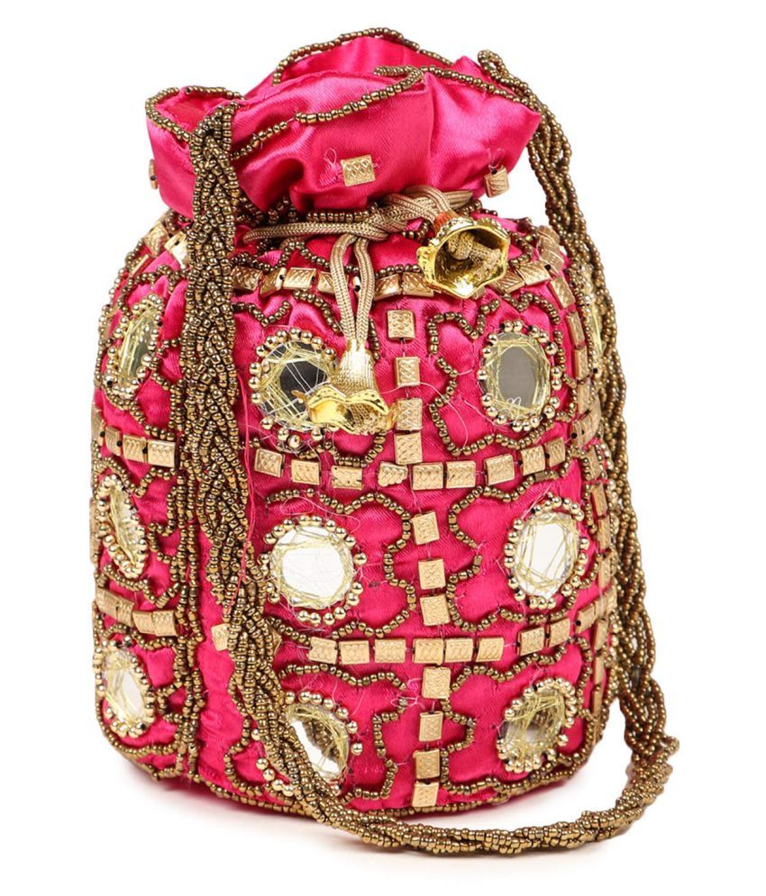 hot pink potli bag