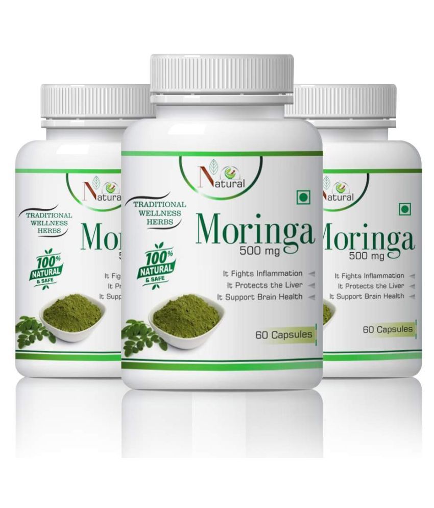 Natural Moringa for improve body immunity Capsule 180 no.s Pack of 3 ...