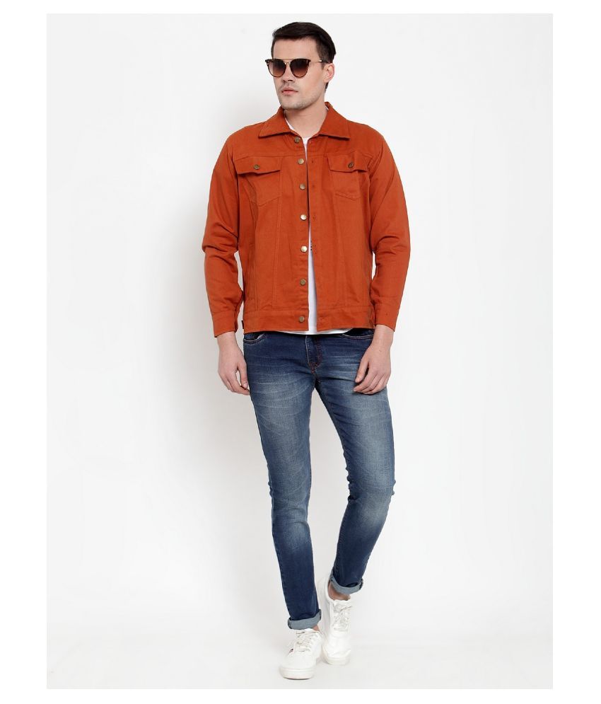 VOXATI Orange Denim Jacket - Buy VOXATI Orange Denim Jacket Online at Best Prices in India on 