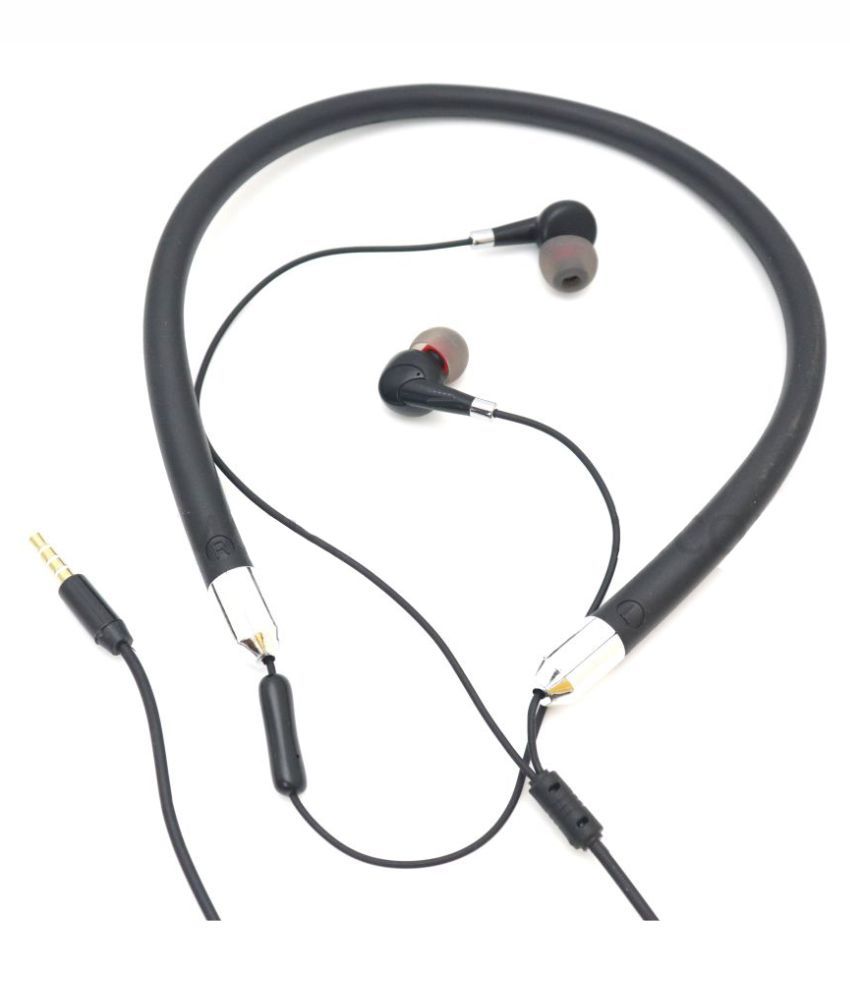 Buy EmmEmm Neckband Earphone Over Ear Headset with Mic Black Online at Best Price in India
