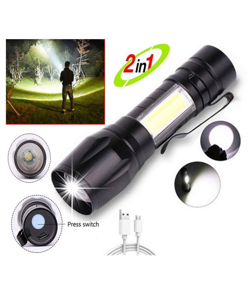 New 2 in 1 Rechargeable Battery Penlight Waterproof Light Led