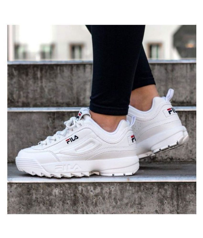 Fila Disrupter Running Shoes White: Buy Online at Best Price on Snapdeal