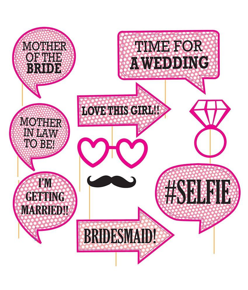 Party Hour Bride To Be Bachelorette Party Photo Booth Props Kit For Wedding Set Of 10 Pieces 2956