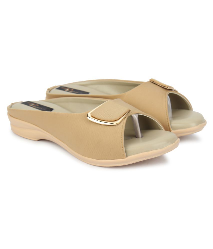 cream flats with ankle strap