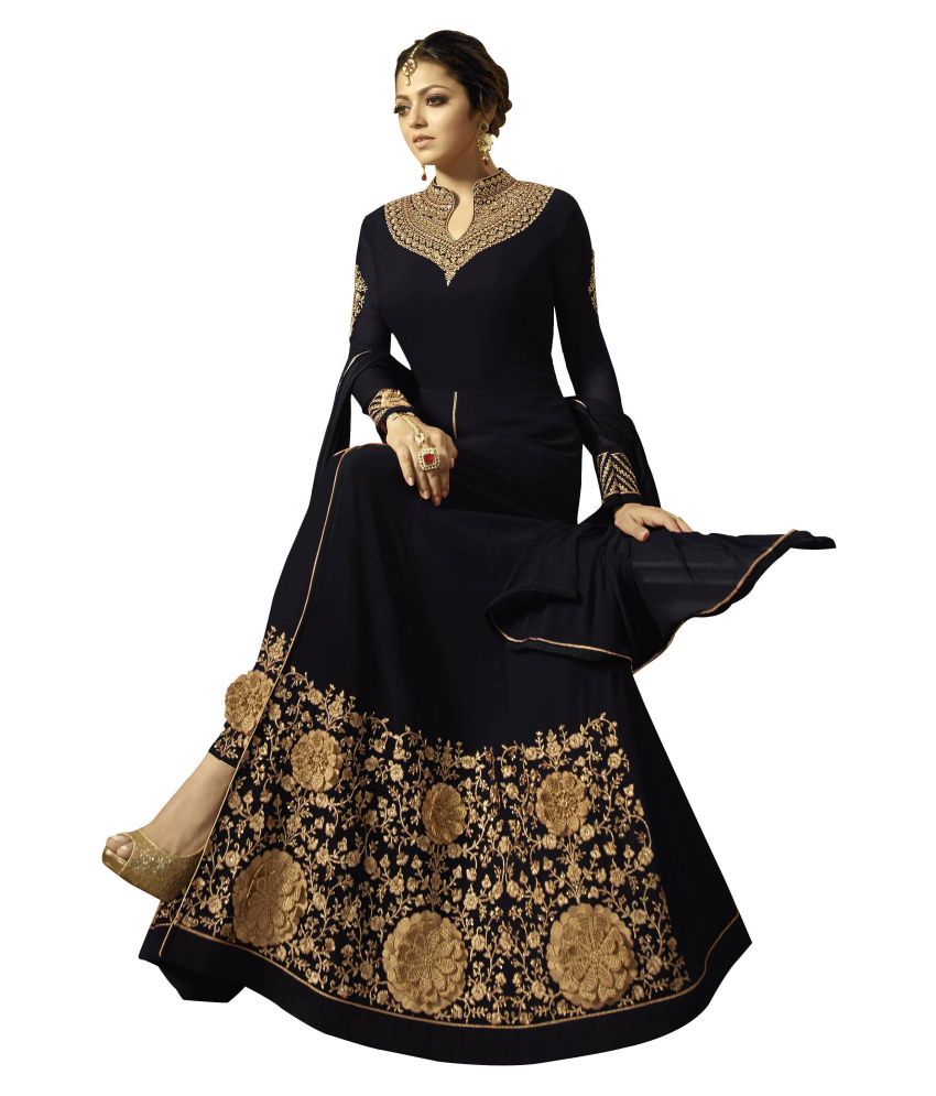 purple georgette gown