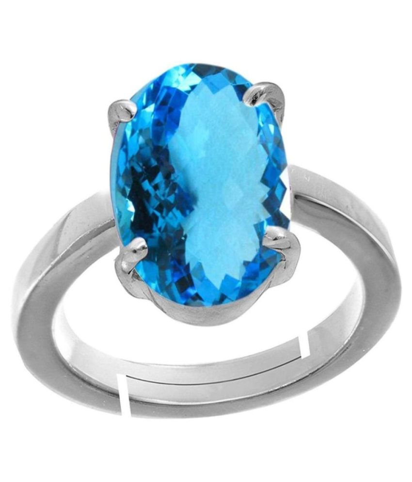7.25 Carat Blue Topaz Ring Original Natural Certified Oval Cut November ...