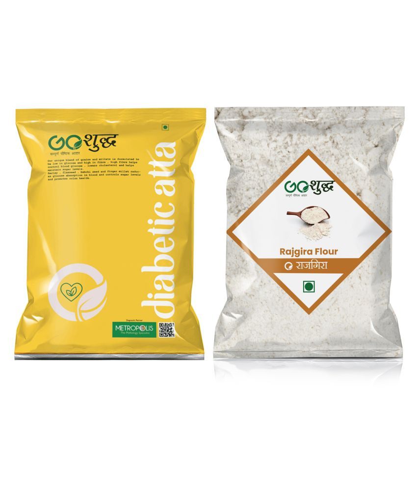 Goshudh Premium Quality Rajgira Flour 500GM & Diabetic Atta/Flour 500GM 1 kg Pack of 2 Buy