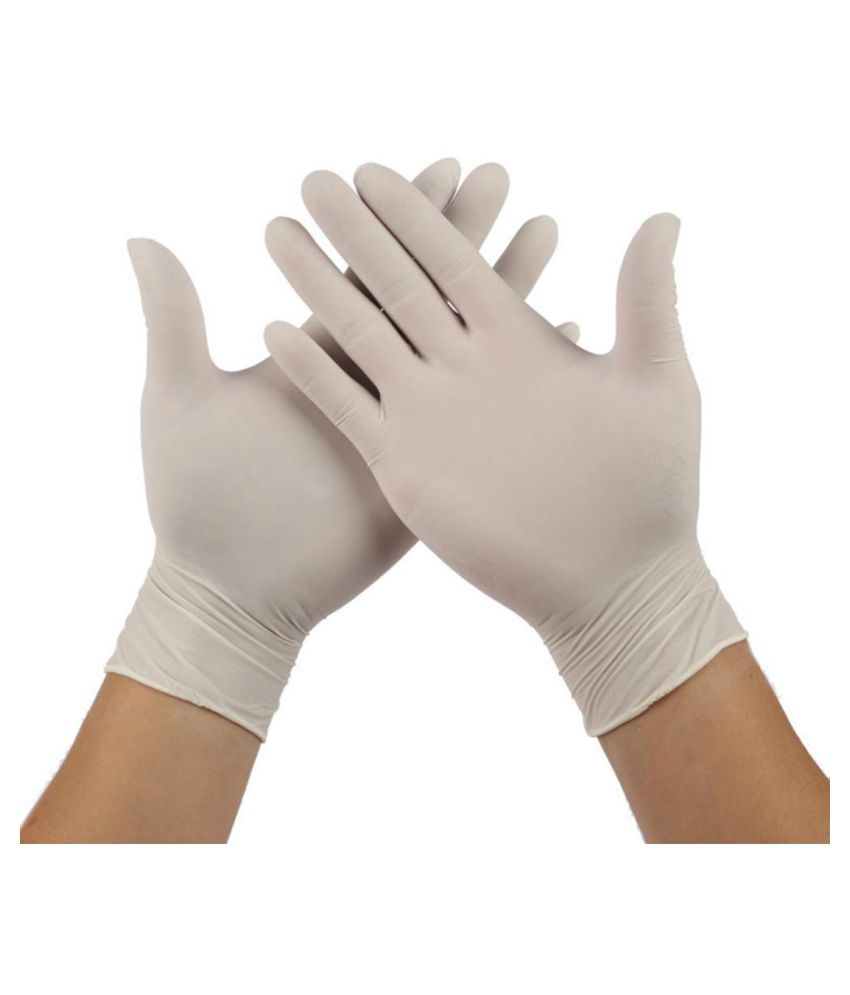 White Rubber Gloves Pack Of 25