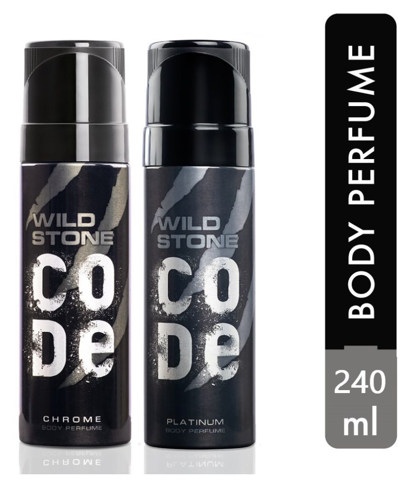     			Wild Stone Code Chrome & Platinum Deodorant Spray - For Men (240 ml, Pack of 2)