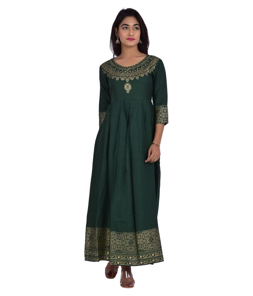 green frock style kurti