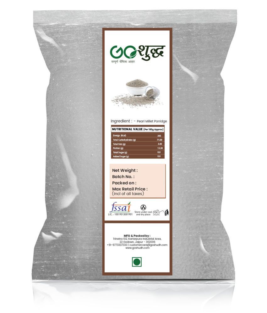 Goshudh Premium Quality Pearl Millet Porridge/Bajra Daliya 2 Kg: Buy ...