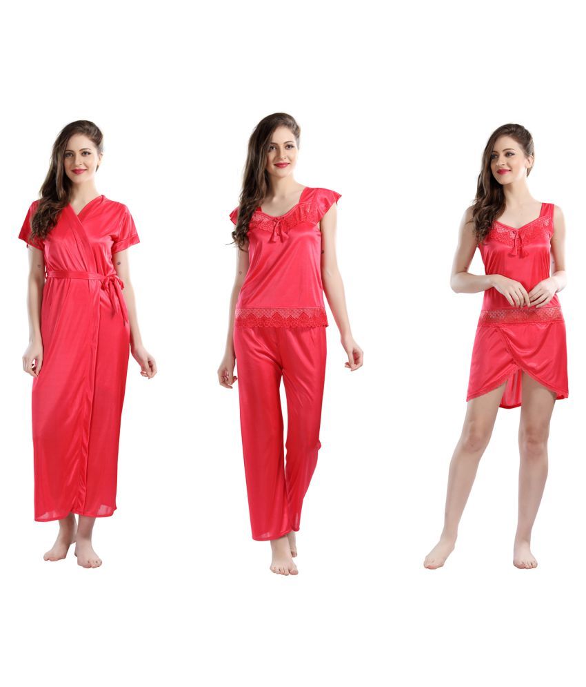 Buy Juliana Dream Satin Nightsuit Sets Pink Online At Best Prices In India Snapdeal 2541