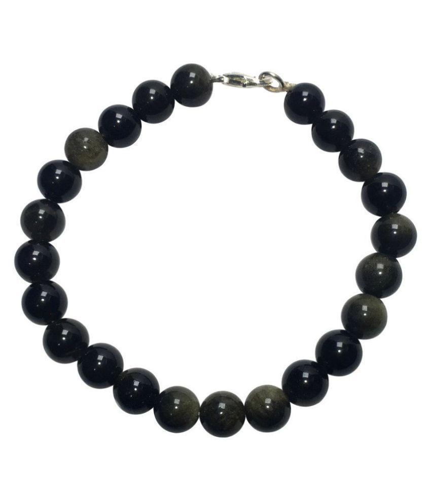 8mm Black Obsidian Natural Agate Stone Bracelet: Buy 8mm Black Obsidian ...