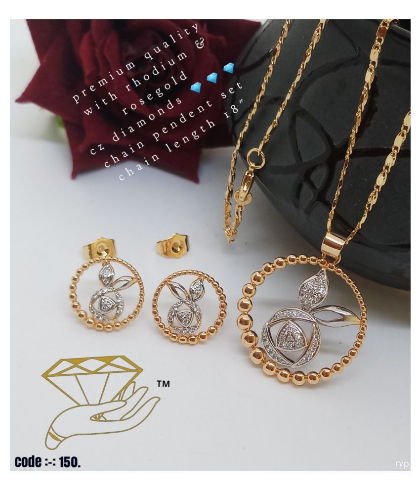 Shree Maya Jewellers Latest American Diamond Pendant Set: Buy Shree ...