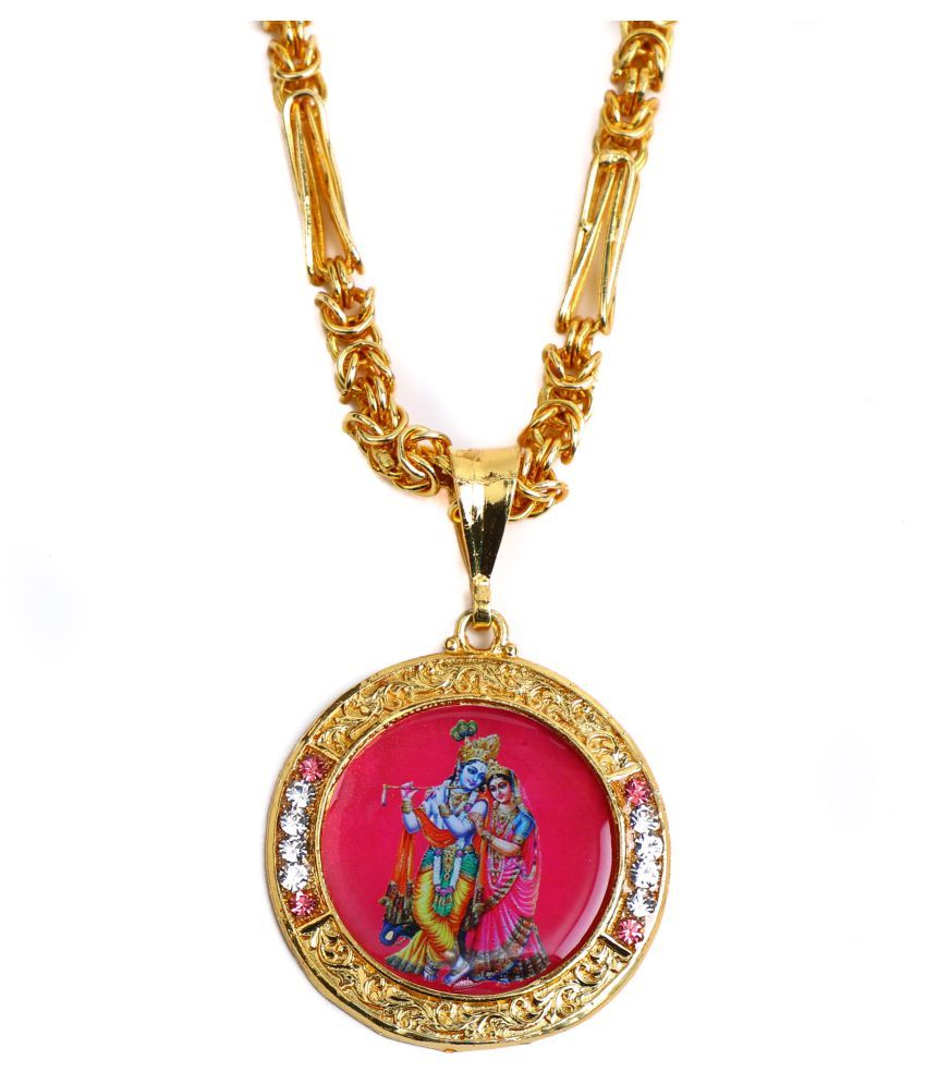 DIPALI RADHA KRISHNA Pendant Chain Gold Plated, Necklace for men/boys