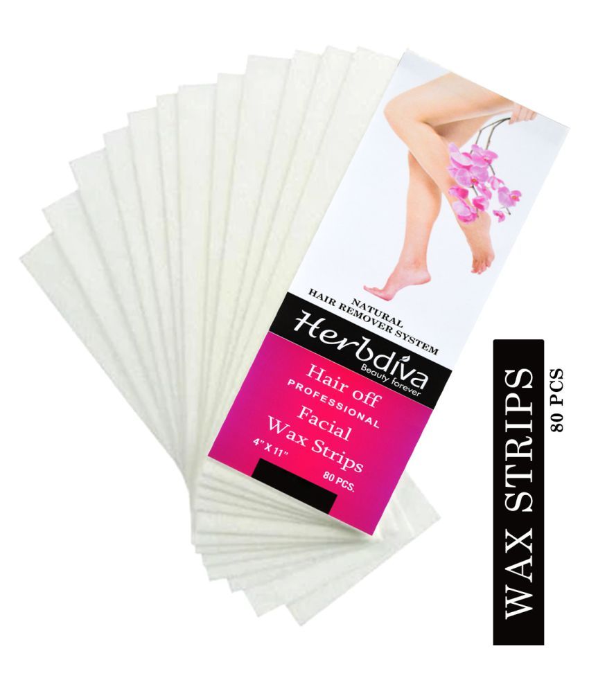 Herbdiva Hair Removal For Sensitive Skin Wax Strips for All Purpose 80