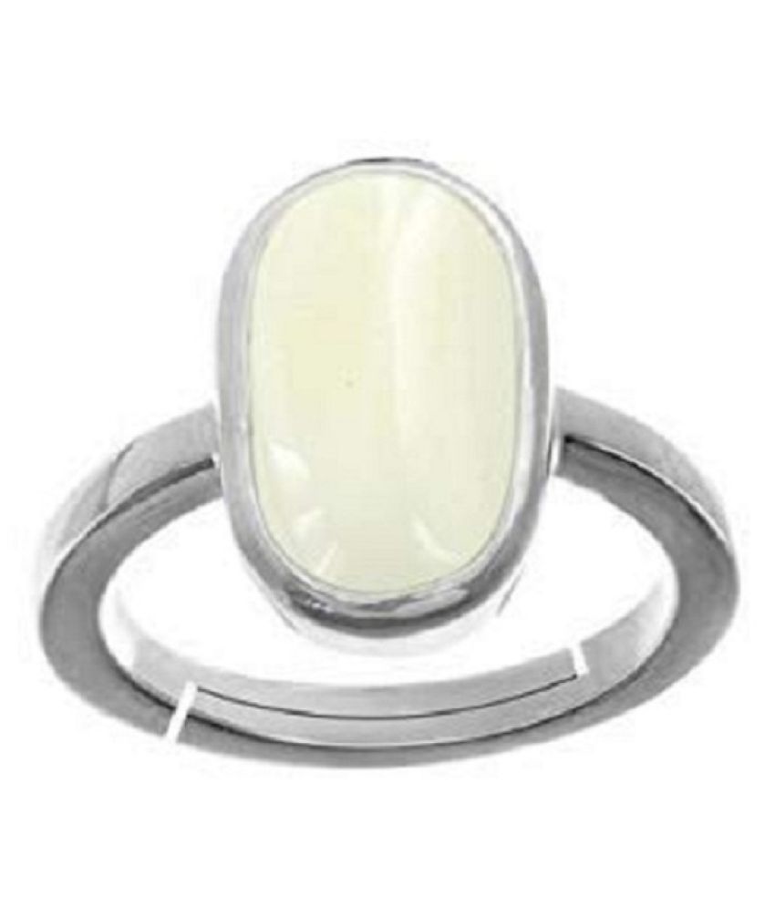 11.25 Carat Original Natural Certified White Coral Silver Plated Ring ...