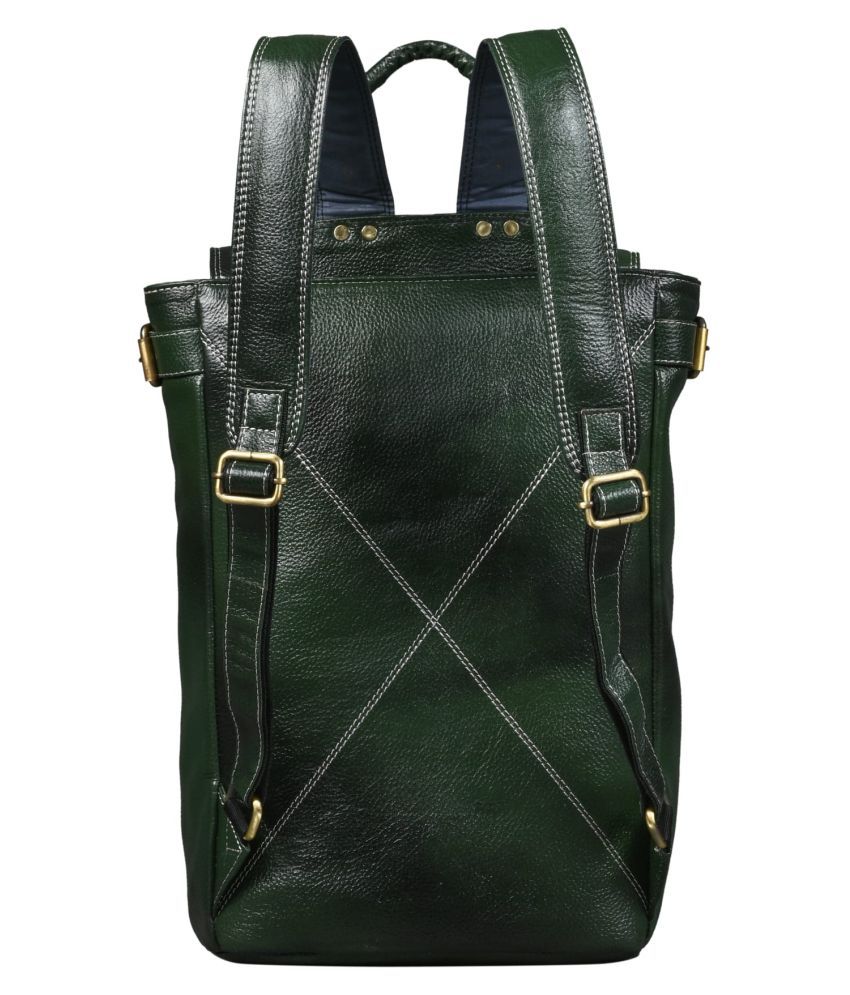 Brand Leather Green Backpack - Buy Brand Leather Green Backpack Online at Low Price - Snapdeal