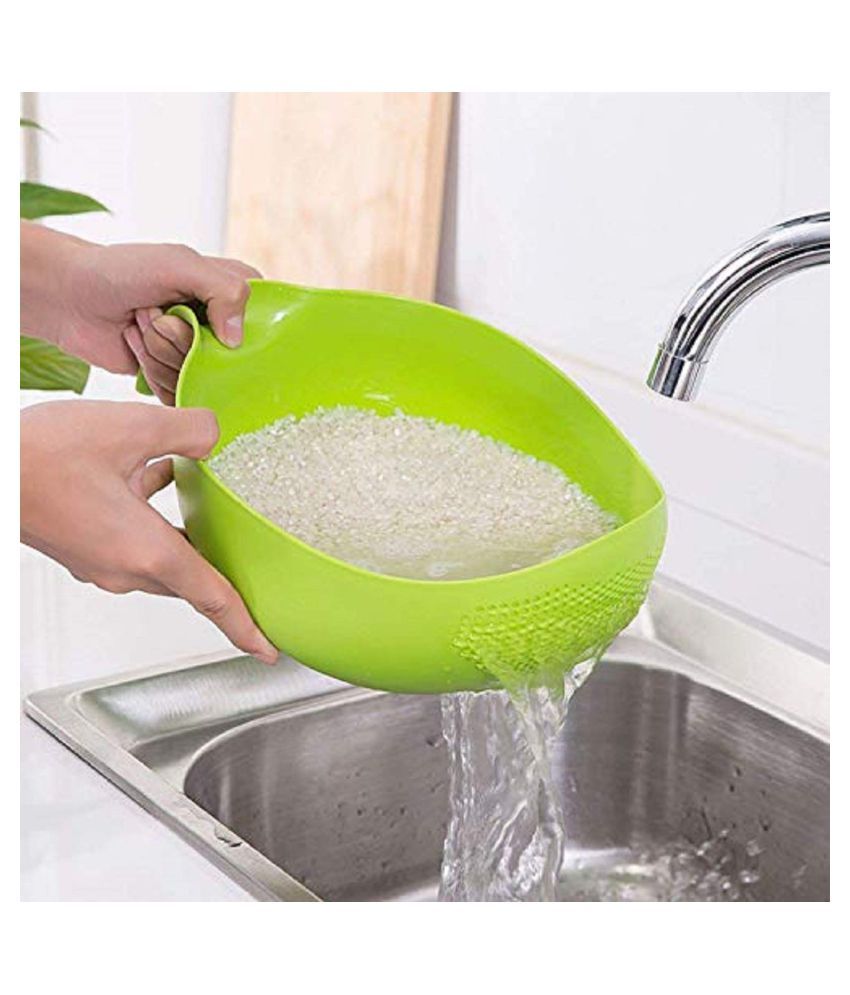 Teneza Japanese Design Colander Strainer Rice Washing Bowl Rice Washer