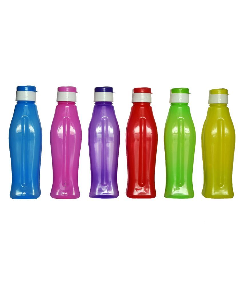     			Star One Plastic Water Bottle Set Of 6 -bot11 Multicolour 1000 mL Plastic Fridge Bottle set of 6