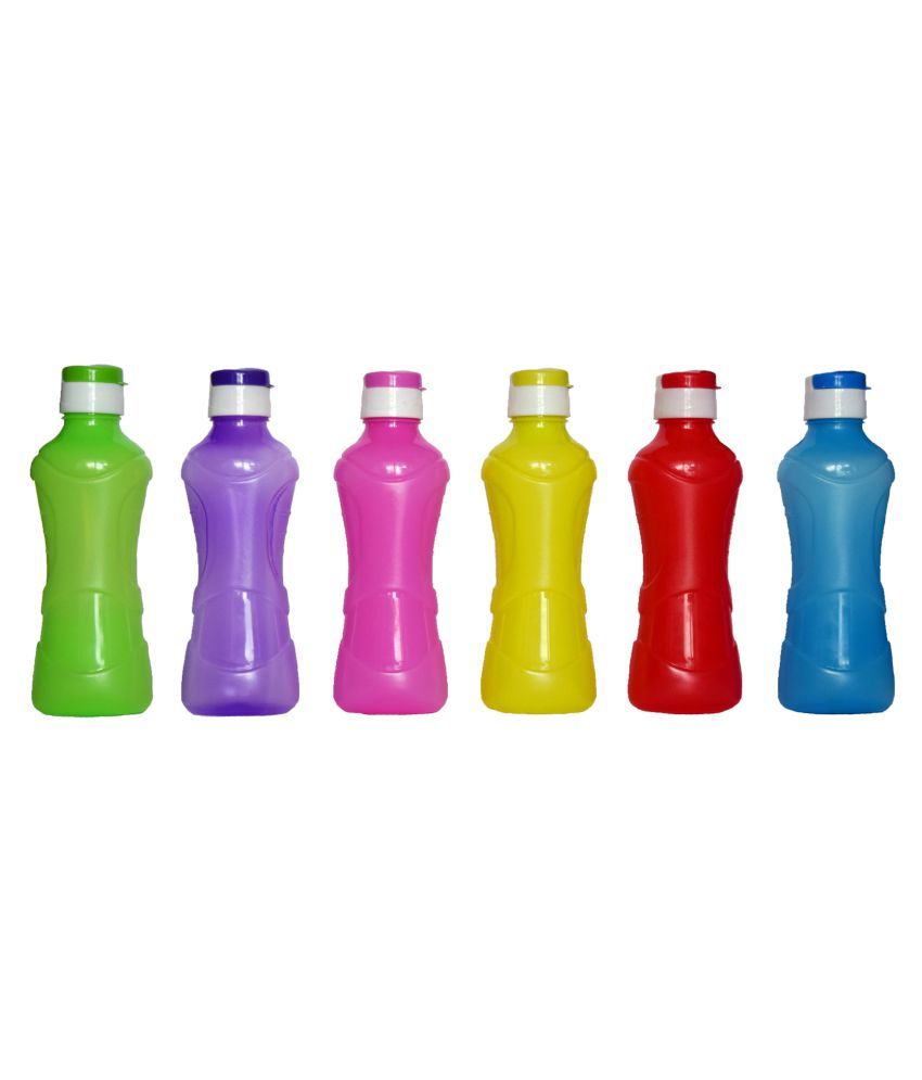     			Star One Plastic Water Bottle Set Of 6 Multicolour 1000 mL Plastic Fridge Bottle set of 6