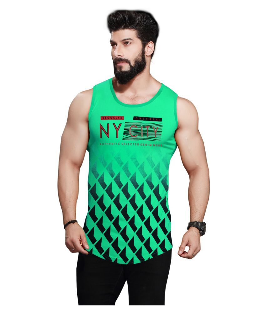 MODLY Cotton Green Printed TShirt Buy MODLY Cotton Green Printed T