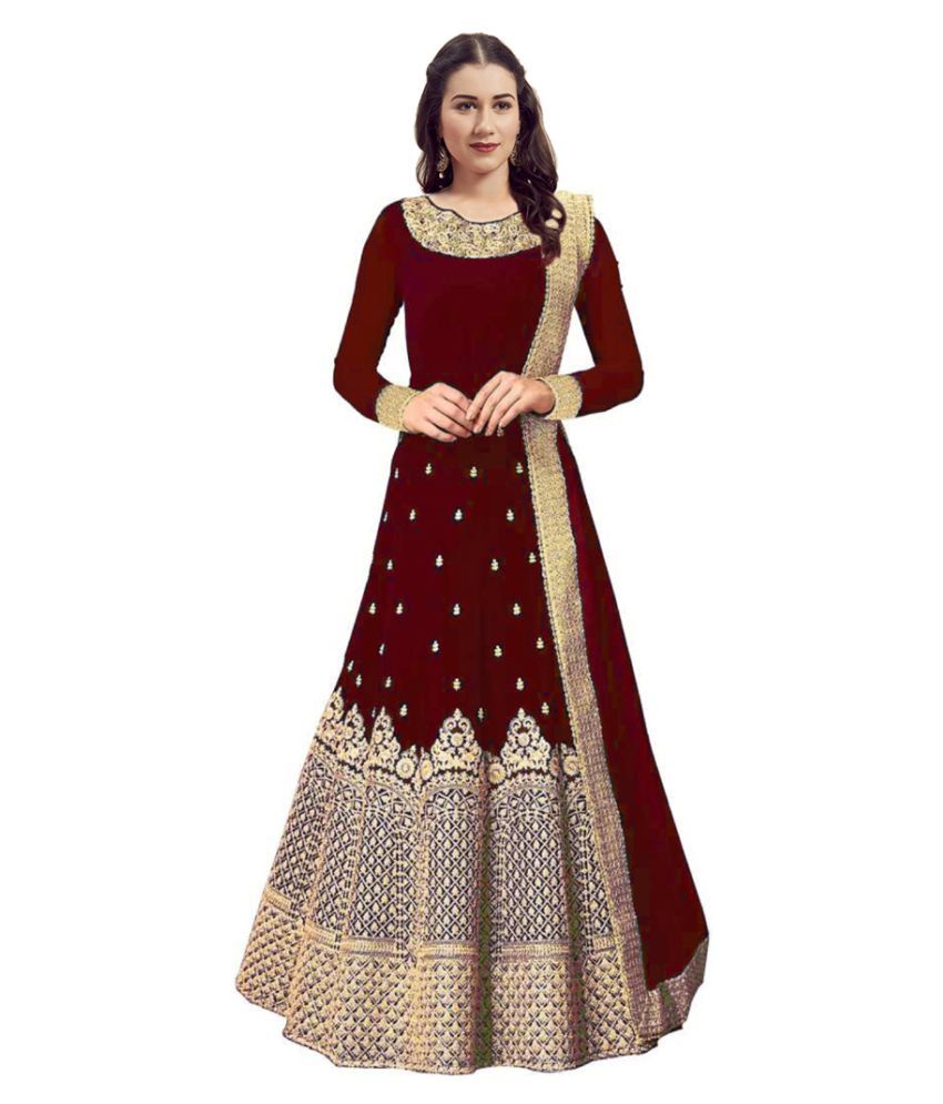 maroon ethnic gown