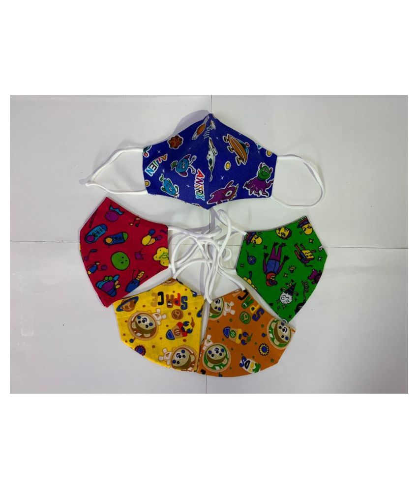 COTTON MASK 2 LAYER KIDS 4 TO 12 YEARS SET OF 5 MASK Buy COTTON MASK 2 LAYER KIDS 4 TO 12