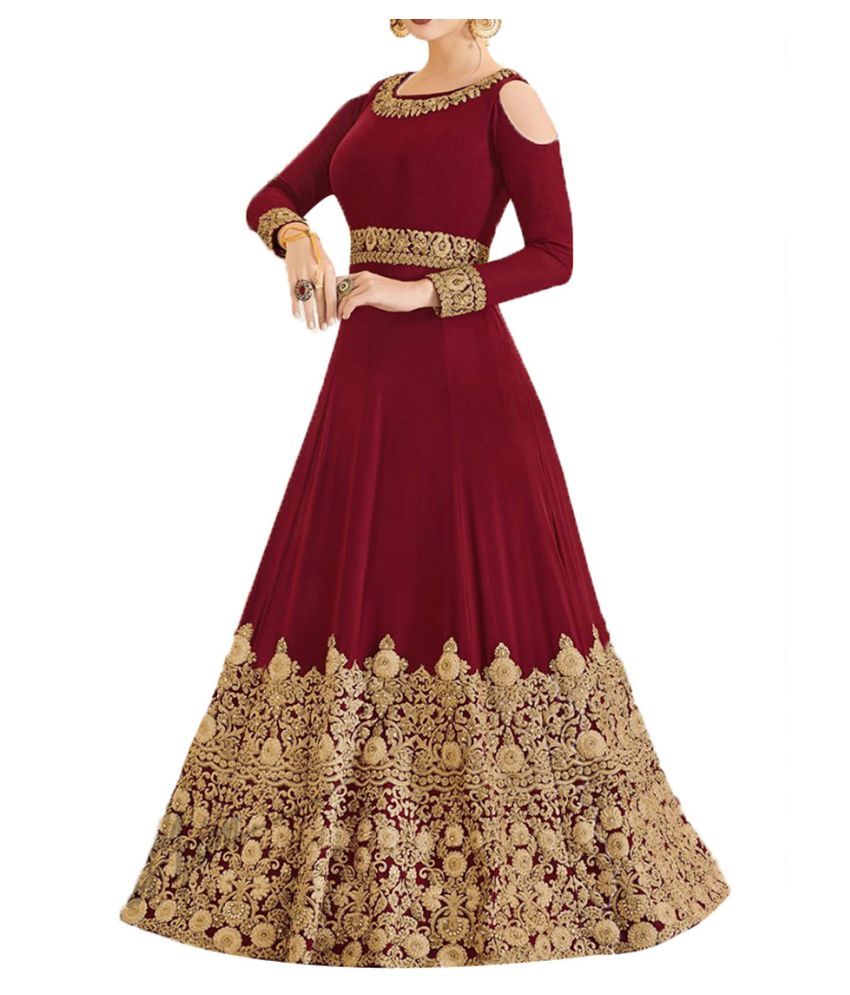 superb ethnic style maroon color beautiful gown