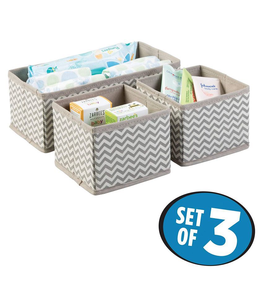     			House of Quirk Storage Box Set of 3 Closet Dresser Drawer Organizer Cube Basket Bins Containers Divider with Drawers for Underwear, Bras, Socks, Ties, Scarves, Grey
