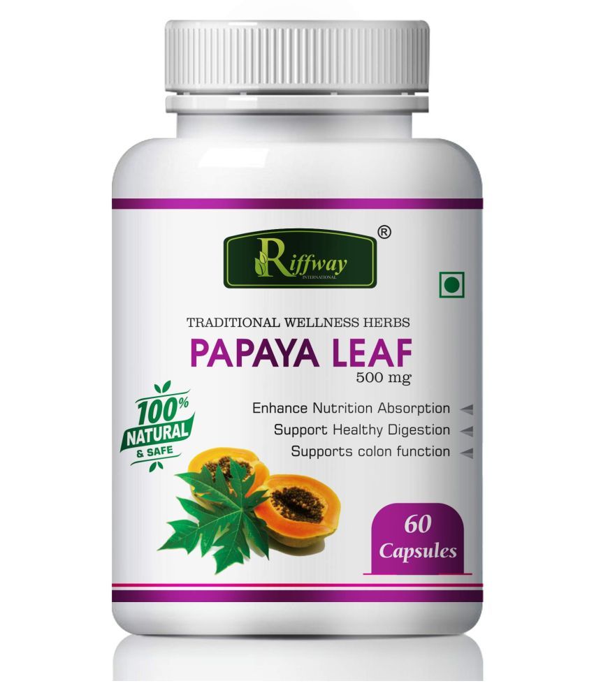 Natural Papaya leaf anti bacterial Capsule 60 no.s Pack Of 1 Buy