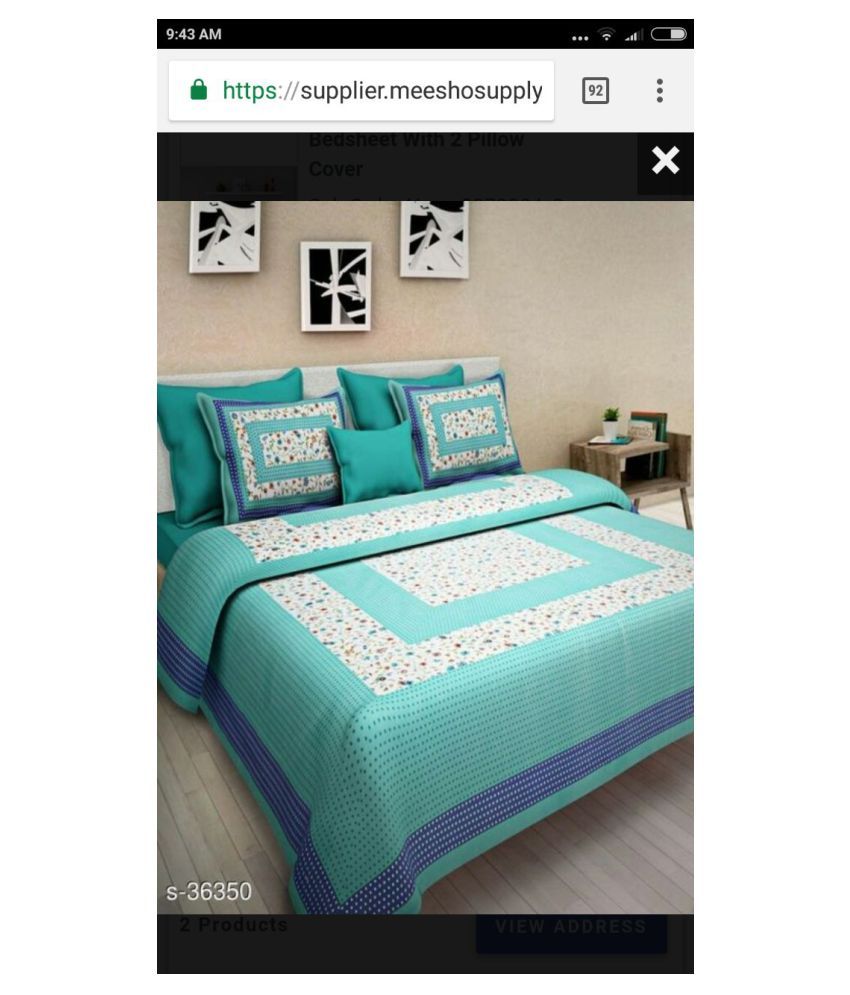 RAJ SHREE TRADERS Cotton Double Bedsheet with 2 Pillow Covers Buy RAJ