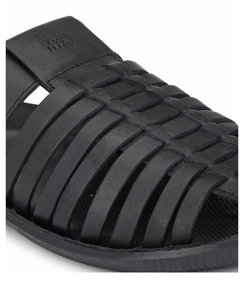 hitz black leather sandals