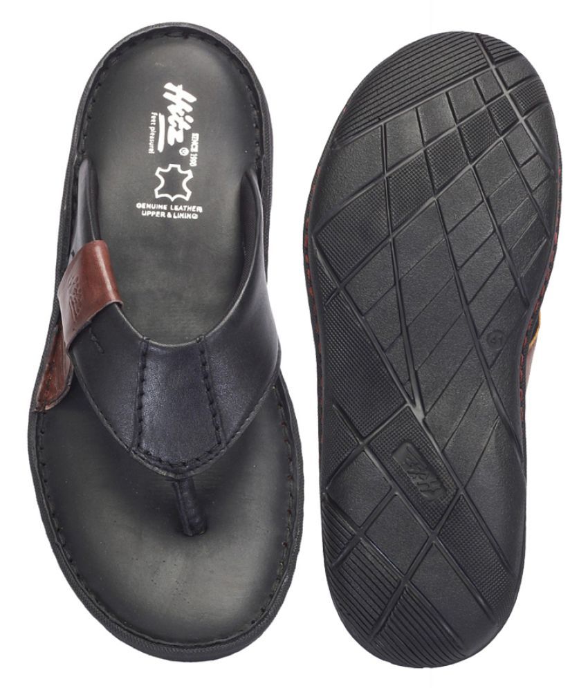 hitz black leather sandals