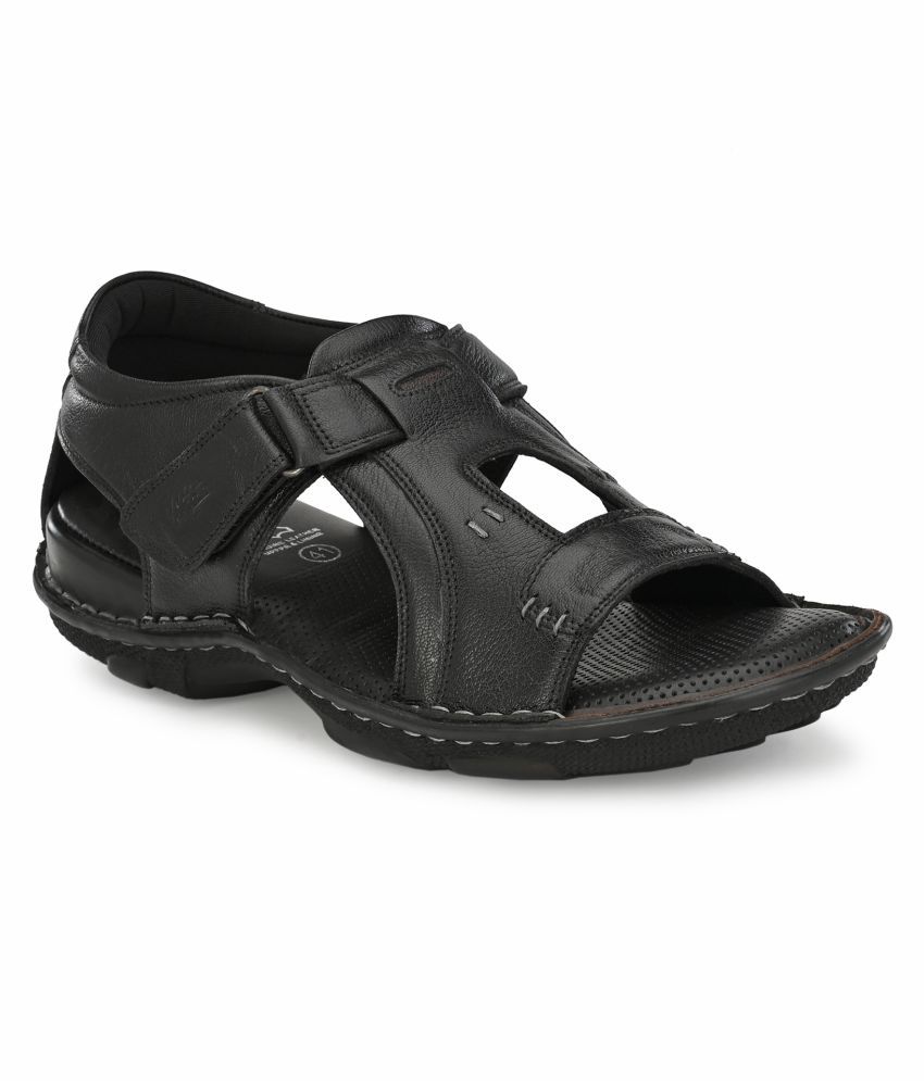 hitz black leather sandals