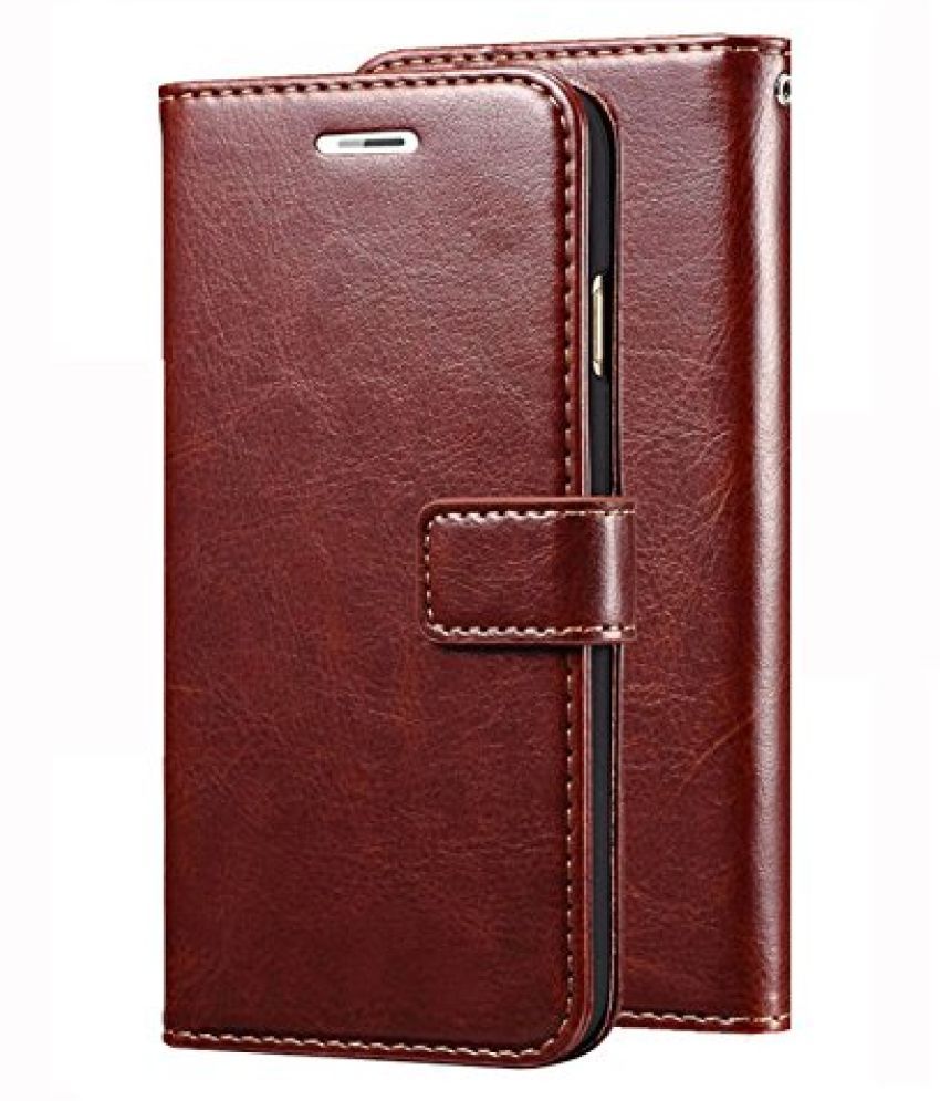 Lenovo K6 Note Flip Cover by GoPerfect Brown Brown Vintage Flip