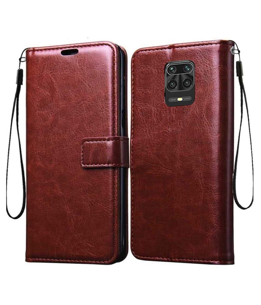 Xiaomi Redmi Note 9 Pro Flip Cover by GoPerfect - Brown Brown Vintage