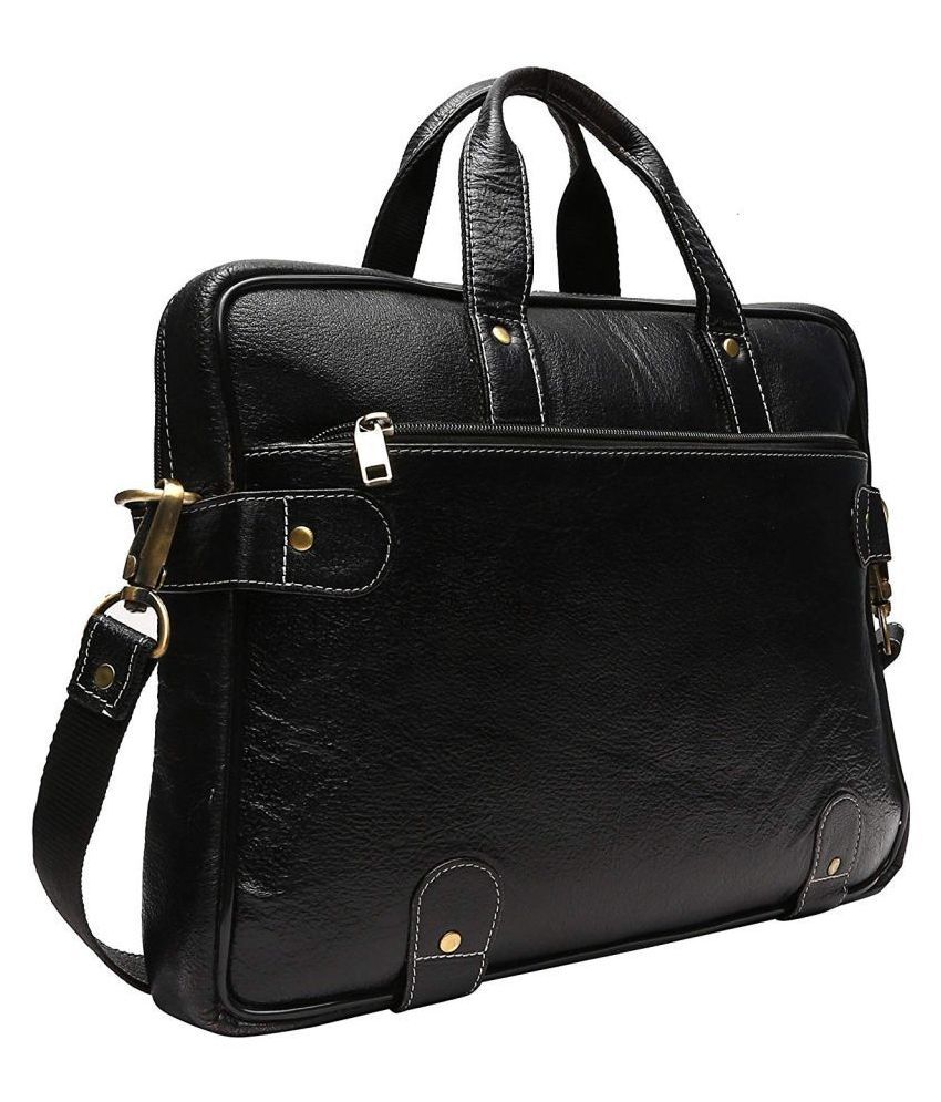 Bagg Zone STYLISH Black Leather Office Bag Buy Bagg Zone STYLISH
