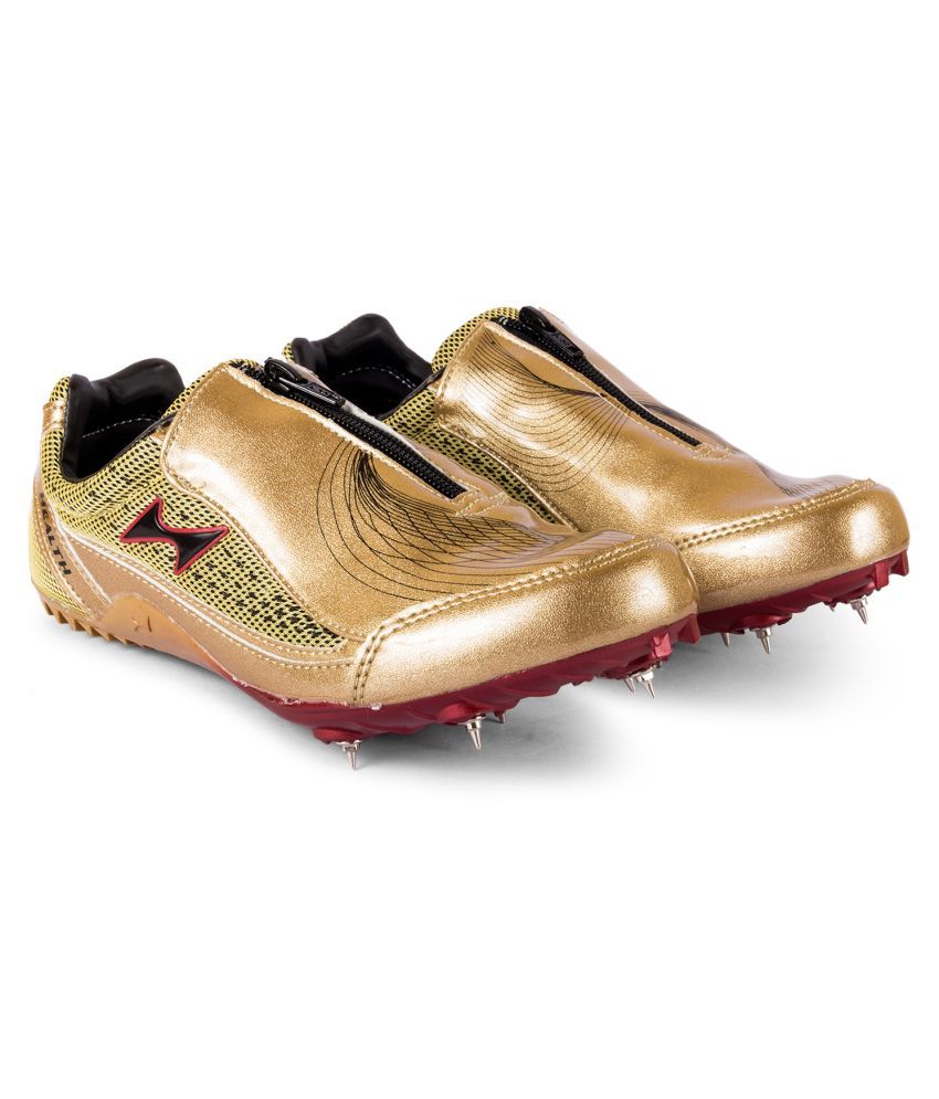 gold track and field spikes