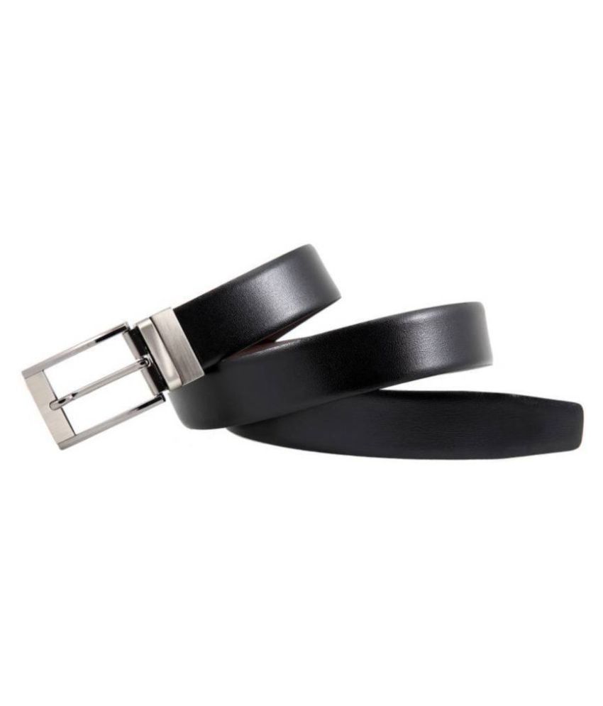     			RUNSI INTERNATIONAL Black Leather Formal Belt